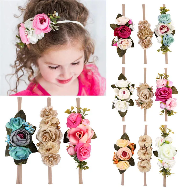 3Pcs Bowknot Head Bands For Baby Girls Floral print casual Headband Lovely Hair Accessories | Детская одежда и обувь