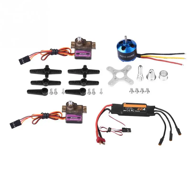 A2212 2450KV бесщеточный двигатель с нижним сиденьем + 40A ESC 2 шт. MG90S сервопривод для