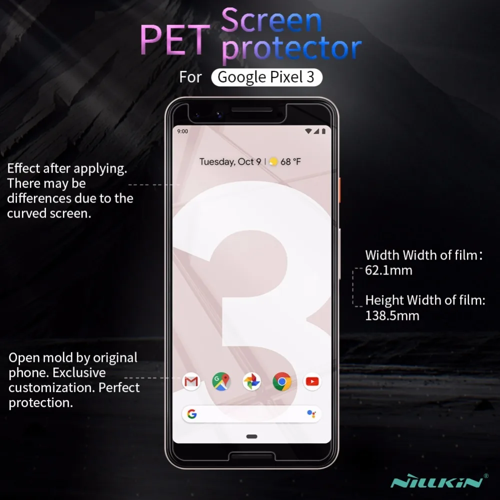 Протектор экрана для Google Pixel 3 NILLKIN Антибликовая матовая ПЭТ Защитная пленка XL |