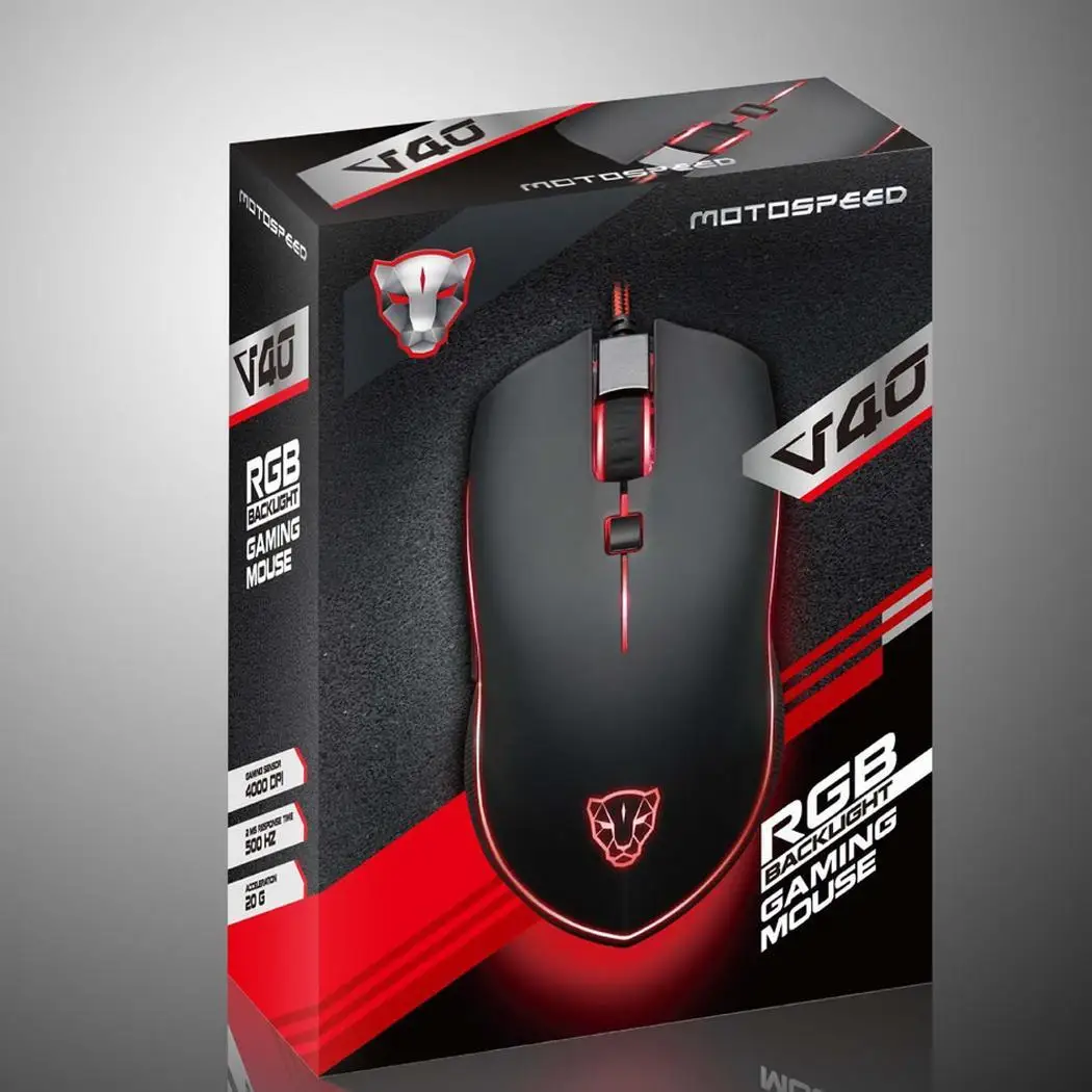 Motospeed V40 профессиональная Проводная игровая мышь USB 6 кнопок оптическая со