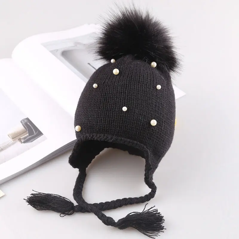 Toddler Kids Girl Boy Baby Infant Winter Warm Pearl Crochet Knit Hat Beanie Cap | Детская одежда и обувь