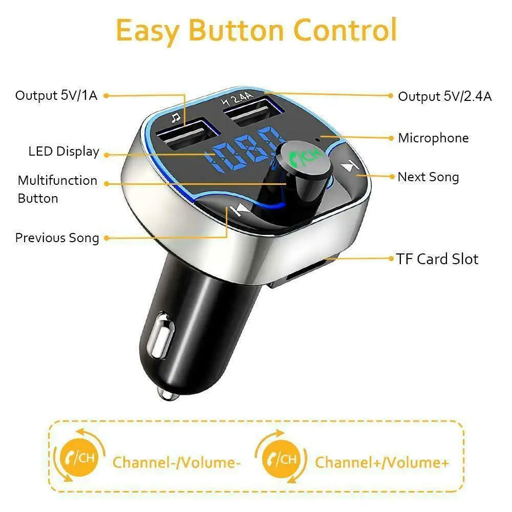 Передатчик Aux модулятор Bluetooth Handsfree Car Kit автомобильный аудио mp3 плеер с 3.1A Быстрая