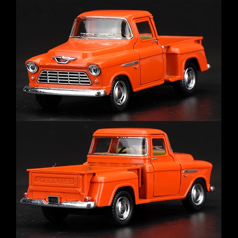 Модель автомобиля Kinsmart 1:32 1955 Chevy Stepside Pickup из сплава игрушка с откидной спинкой для