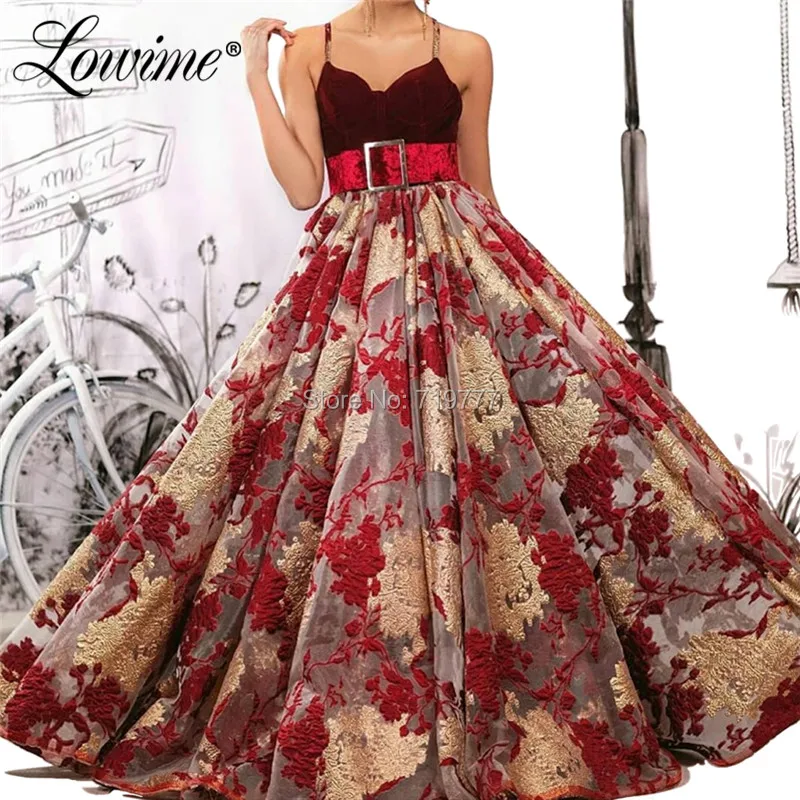 Arabic Prom Dresses With Belt Robe De Soiree Wedding Party Gowns Pageant Evening Dress 2019 Abendkleider Formal Women Dresses