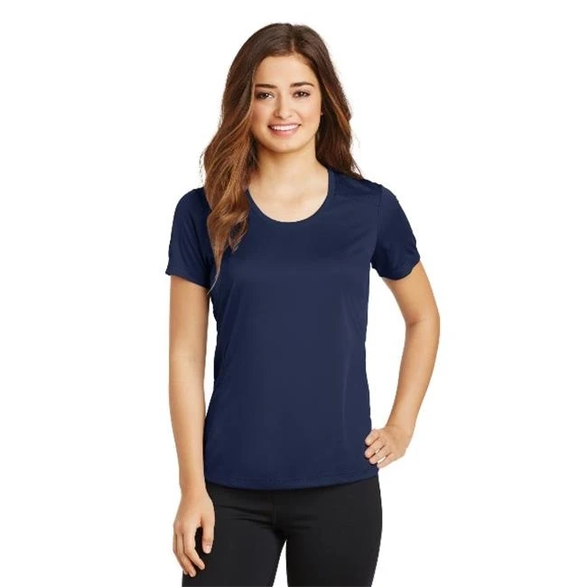 Спорт Tek LST380 дамы PosiCharge поднять совок шеи Tee True Navy Extra Large| |