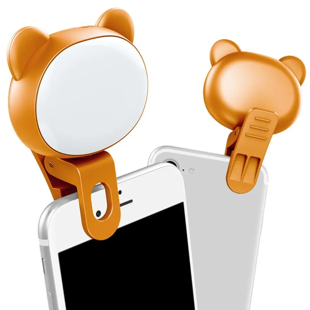 Mini Mobile Phone Chargeable LED Self-timer Travel Selfie Live Broadcast Fill Light Bear Pattern | Электроника