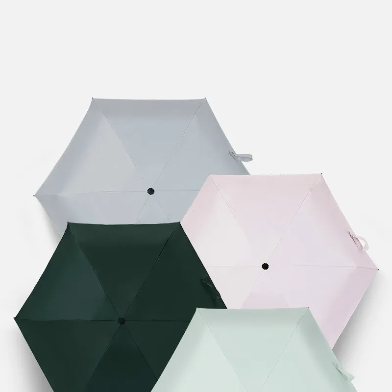 Concise Plain Colour Sunscreen Rays Black Rubber Sunshade Folding Umbrella Rain Women Parasol | Дом и сад