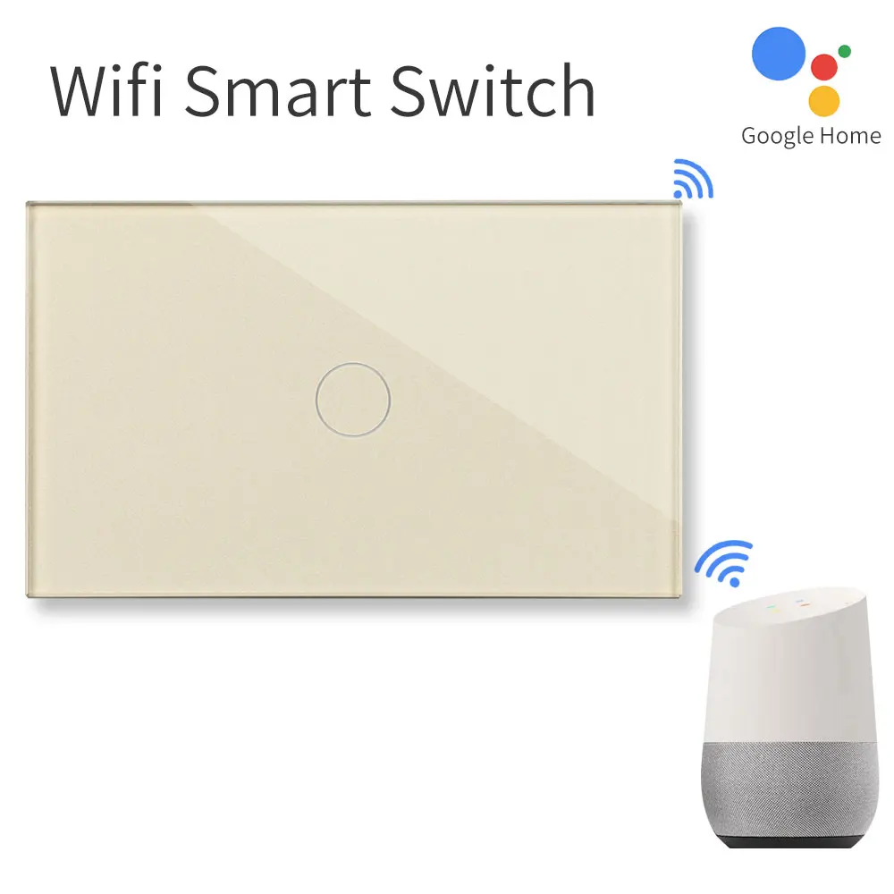Bingoelec стандарт США 1 банда способ сенсорный настенный выключатель умный WIFI