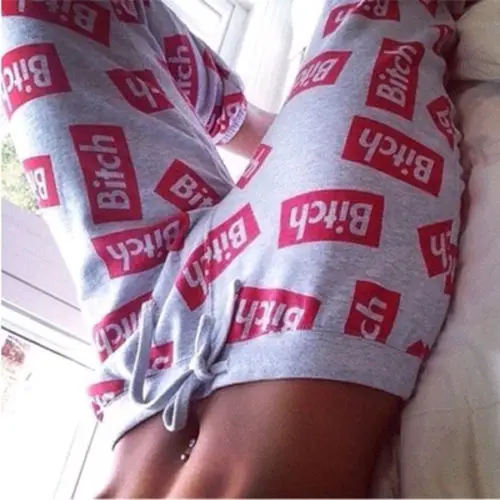Fashion Women Casual Letter Printed Slim Workout Pencil Pants New Ladies Tracksuit Fitness Trousers | Женская одежда