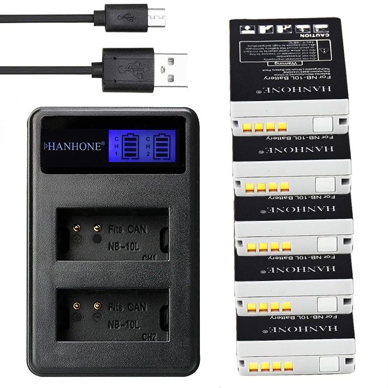 5 шт. Топ 1500 мАч NB 10L батарея + LCD двойное USB зарядное устройство для Canon PowerShot G1X SX40HS G16
