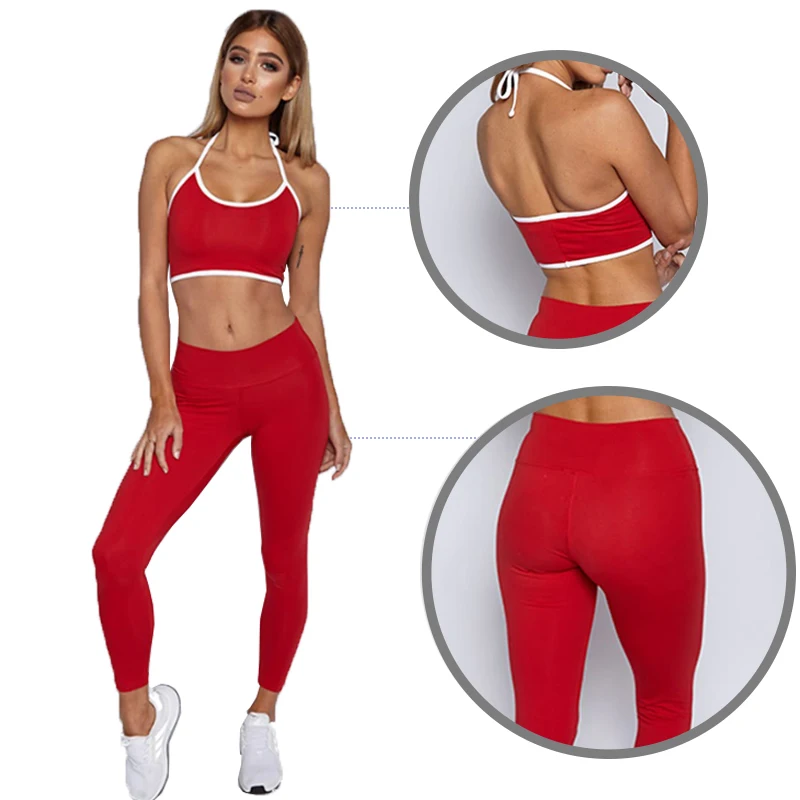2019 комплект из двух предметов: Sans Soudure Yoga Rgl Femmes Vtements De fitness Sport Femme Gym Leggings remburr пуш ап Bretelles Spor|Комплекты для