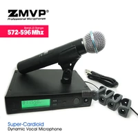 uhf professional slx24 beta 58 wireless microphone cordless karaoke system with 58a handheld transmitter band j3 572 596mhz