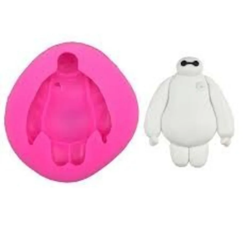 2018 новый большой Baymax формы Сахар Торт Шоколадные украшения белый DIY торт плесень