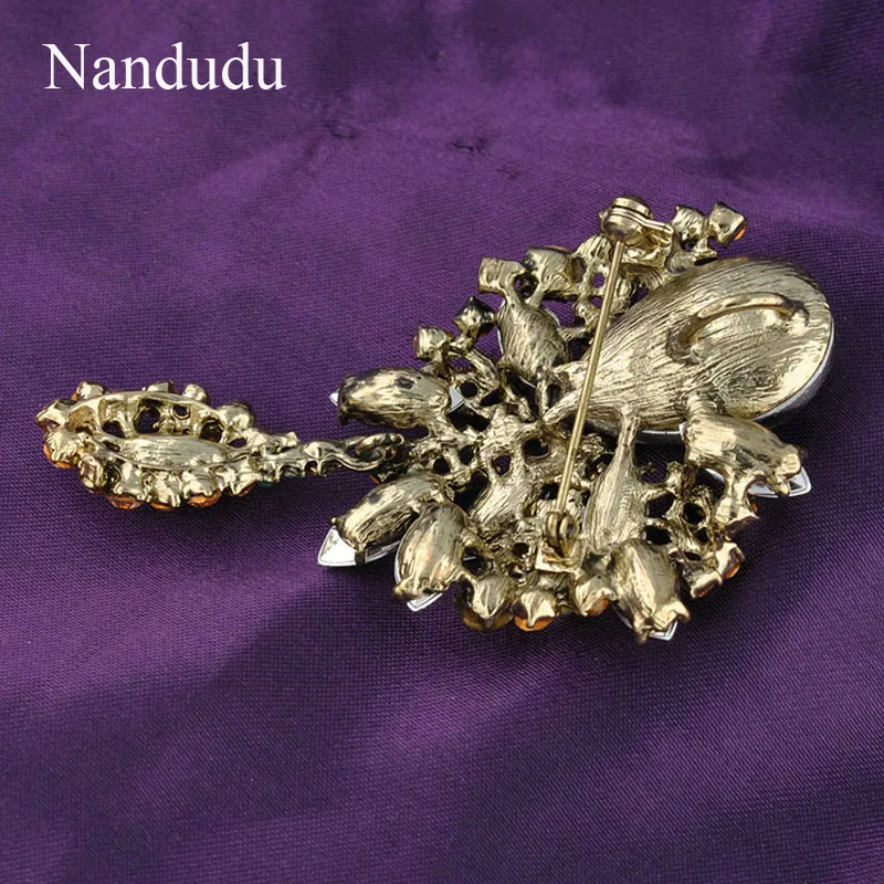 Nandudu разноцветный хрусталь брошь черная прозрачная с кристаллами вечерние