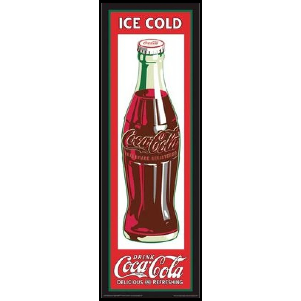 Coca-Cola-Bottle-Door ламинированный плакат в рамке (12x36) | Дом и сад