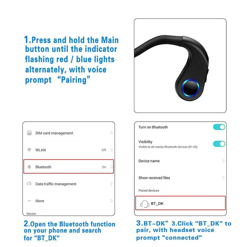 Беспроводные Bluetooth наушники с костной проводимостью IP66 спортивные защитой от