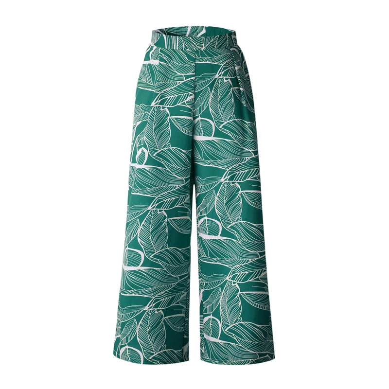 Gentiliove Women Summer Wide Leg Pants Casual Loose High Elastic Waist Boho Harem Floral Print Lasticated Trousers | Женская одежда