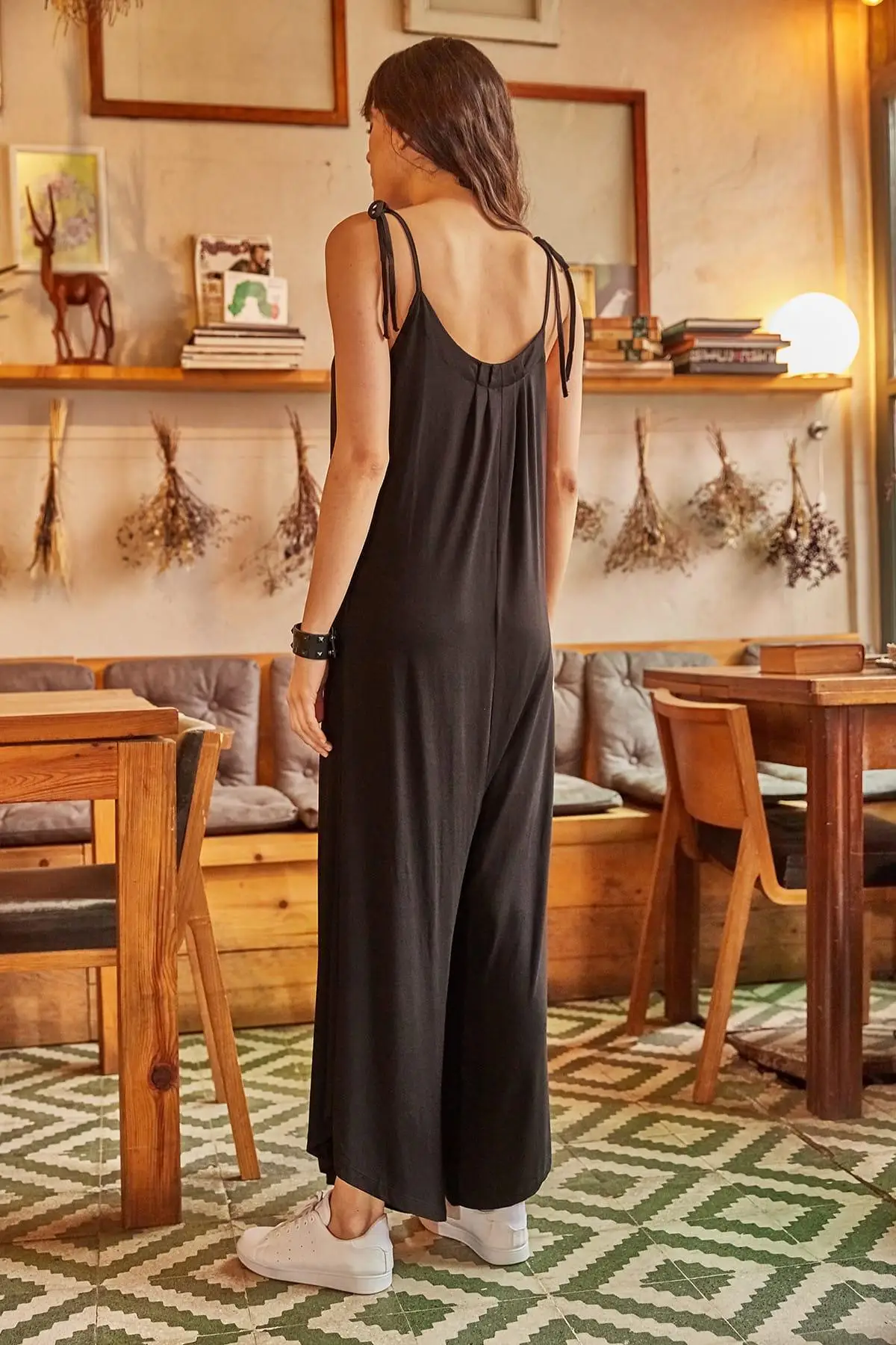 Ола женский черный плеча временный навес комбинезон TLM-19000021 |
