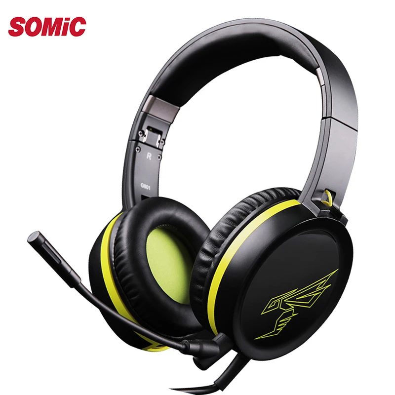 SOMiC G801 PS4 игровая гарнитура складные игровые проводные наушники с микрофоном forPC