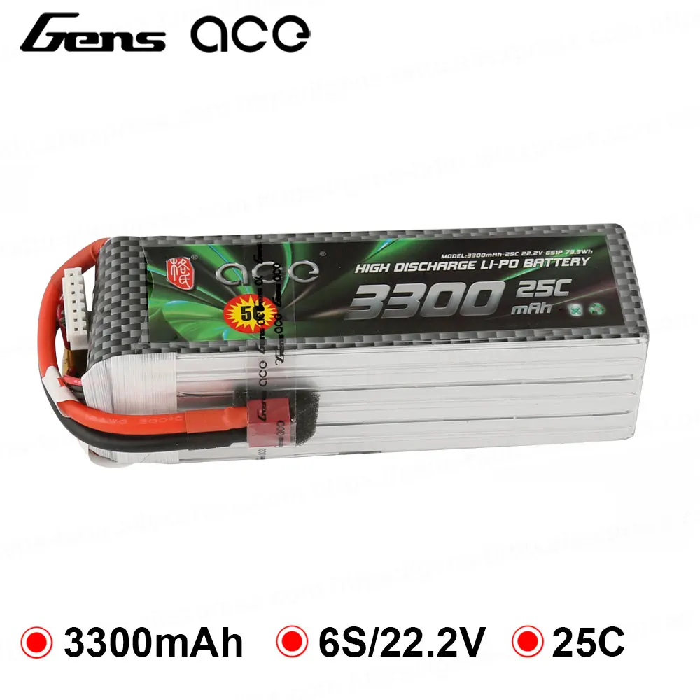 Аккумулятор Gens ace Lipo 6S 3300 мАч 22 2 в батарейный блок Т образная вилка 600 размер