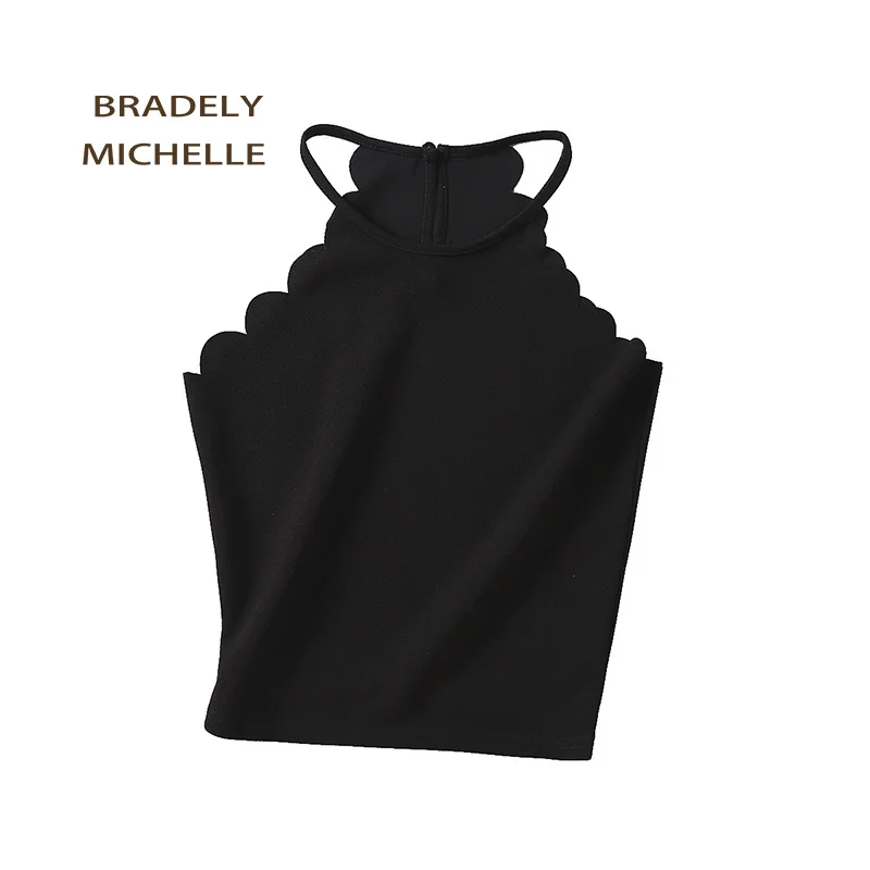 Женский хлопковый топ BRADELY michile Короткий трикотажный без рукавов с бретелькой