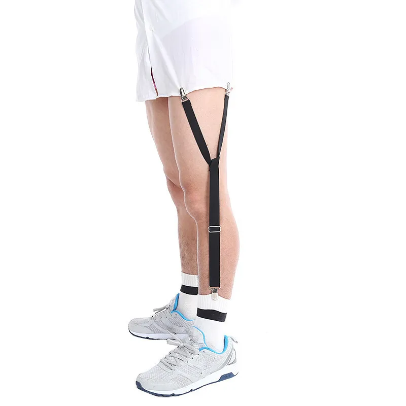 Подтяжки Y образные для мужской рубашки помочи с зажимами фиксации на бедре 1