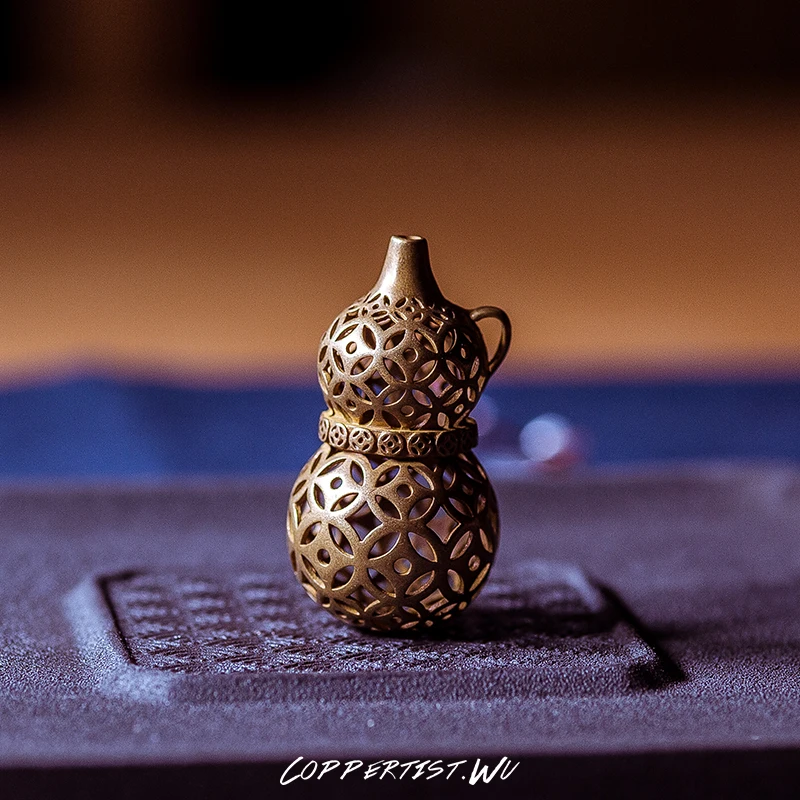Coppertist. Wu оригинал Калабаш латунная тыква в полых брелках подвески ожерелье