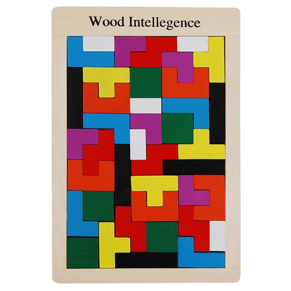 Детский деревянный пазл игрушка для детей цветной коробка игра строительства