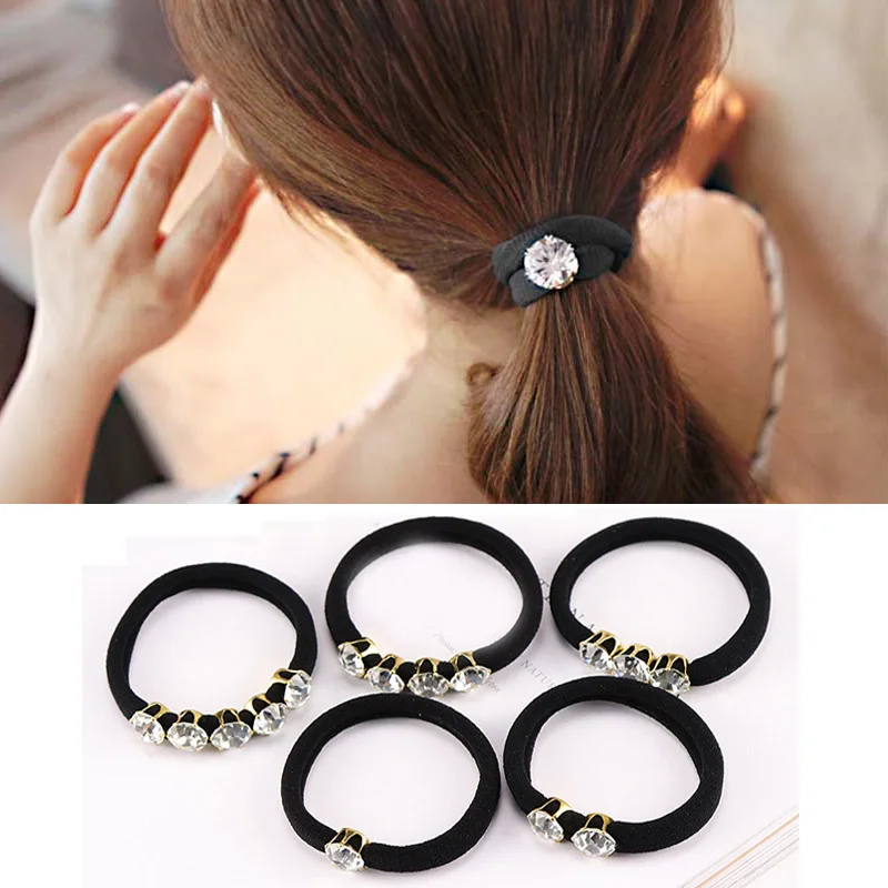 

Hot Korean Style Women's Ladies Elastic Hair Band Rhinestone Female Hair Accessories Headwear
