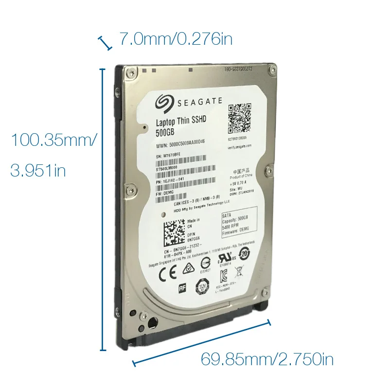 Твердотельный гибридный накопитель Seagate 500 Гб жесткий диск SSD HD SATA III 6 ГБ/сек. 5400
