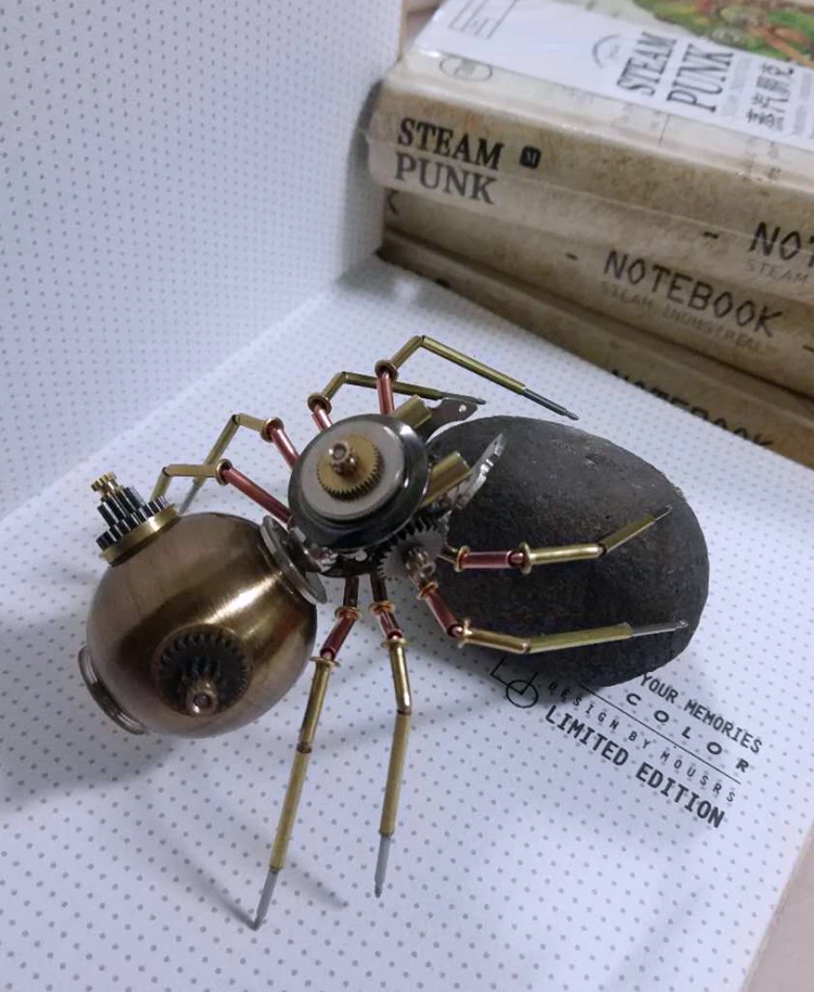 Новинка металлический механический паук в стиле стимпанк с насекомыми