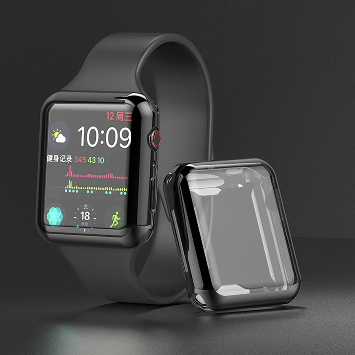 For Apple Watch Series 4 40MM Case Soft Plating TPU Clear Silicone 360 Full Protection Screen Cover iWatch Band | Мобильные телефоны
