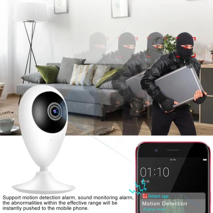 IP камера 720P HD Беспроводная с поддержкой Wi Fi и функцией ночного видения|Камеры