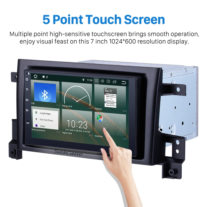 Seicane 10 1 дюймов Android 8 Bluetooth DVD мультимедийный сенсорный GPS автомобильный Радио для