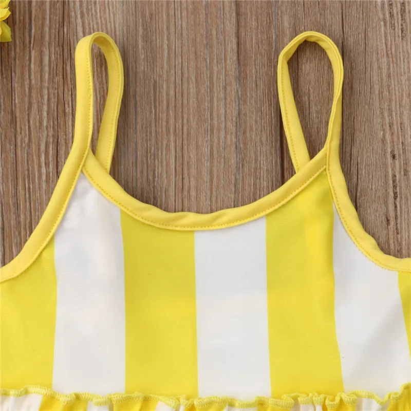 Kids Baby Girls Swimming Tankini Bikini Set Stripe Crop Tops Shorts Swimwear Beach Swimsuit Two-Piece Bathing Suits | Спорт и