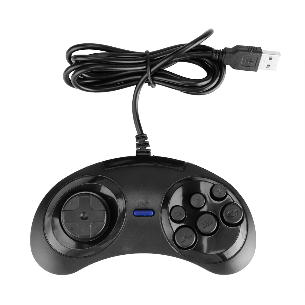 Проводной мини геймпад USB для SEGA классический с 6 кнопками держатель игрового