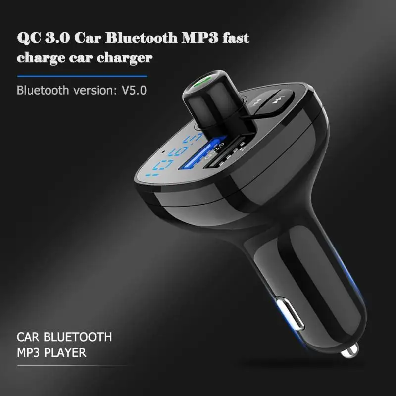BT12 Bluetooth 5 0 автомобильный комплект громкой связи fm передатчик MP3 плеер USB зарядное
