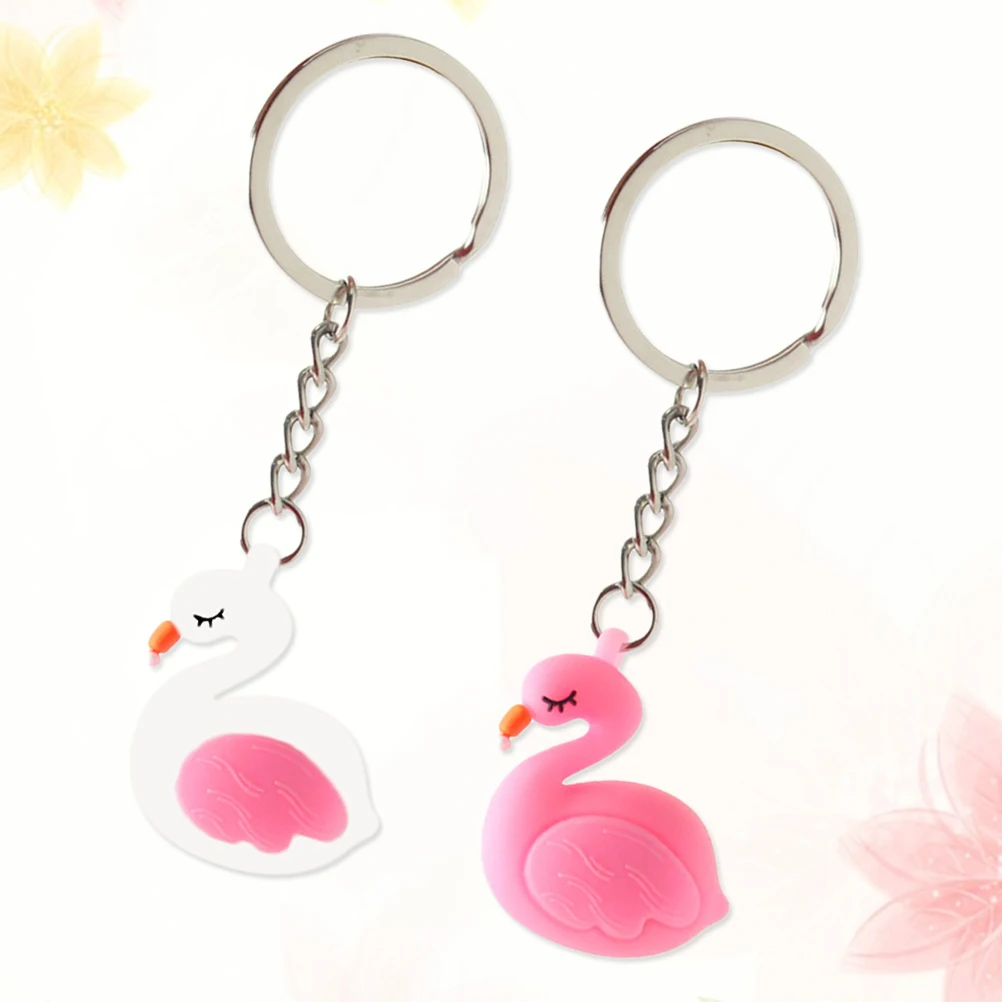 2 шт. брелок модный Фламинго держатель для ключей кольцо изящная Подвеска сумочки