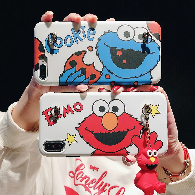 Cartoon Cute Bracket Phone Case For iPhone 14 13 12 11 Pro MAX X XR XS 7 8 Plus SE 12mini With Lanyard Soft Silicone Matte Cover
