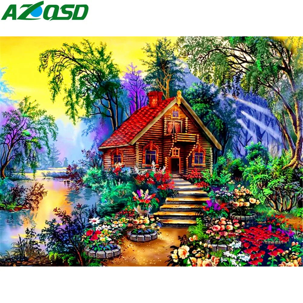 AZQSD 5D DIY полная дрель Алмазная вышивка пейзаж мозаика дом Ремесла картина Стразы