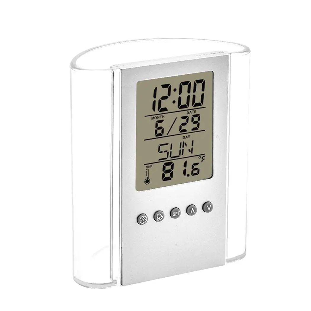 Multi function Прозрачный Электронный будильник с подсветкой держатель для офисной