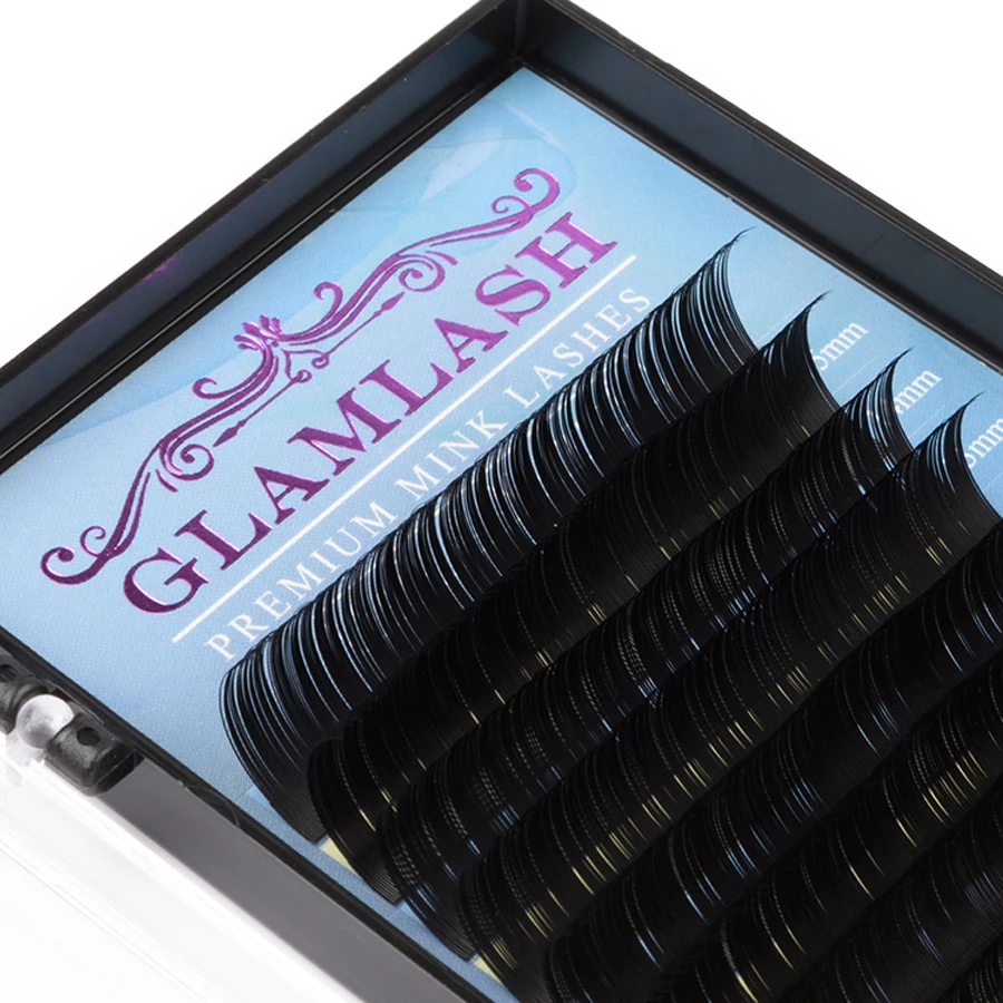 Норковые накладные ресницы GLAMLASH 7 15 мм натуральные мягкие для наращивания