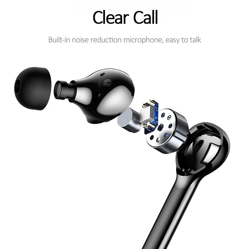 CLAITE TWS вкладыши беспроводные bluetooth наушники Смарт управление Стерео Спорт Rarphone с