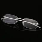 Новые серые очки для чтения без оправы, мужские очки для пресбиопии, ультралегкие прозрачные линзы для чтения + 1,0 + 1,5 + 2,0 + 2,5 + 3,0 + 3,5 + 4,0