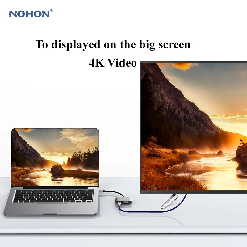 USB концентратор Nohon на HDMI VGA для MacBook Samsung Galaxy S9/Note 9 Huawei P20 Pro Mate 20 X Pro|Док-станции| |