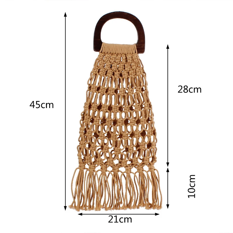 LUKATU Straw Bag Women Handbag New Hot Summer Hollow Woven T Holiday Handmade Cotton Rope Net Beach Bolsa | Багаж и сумки