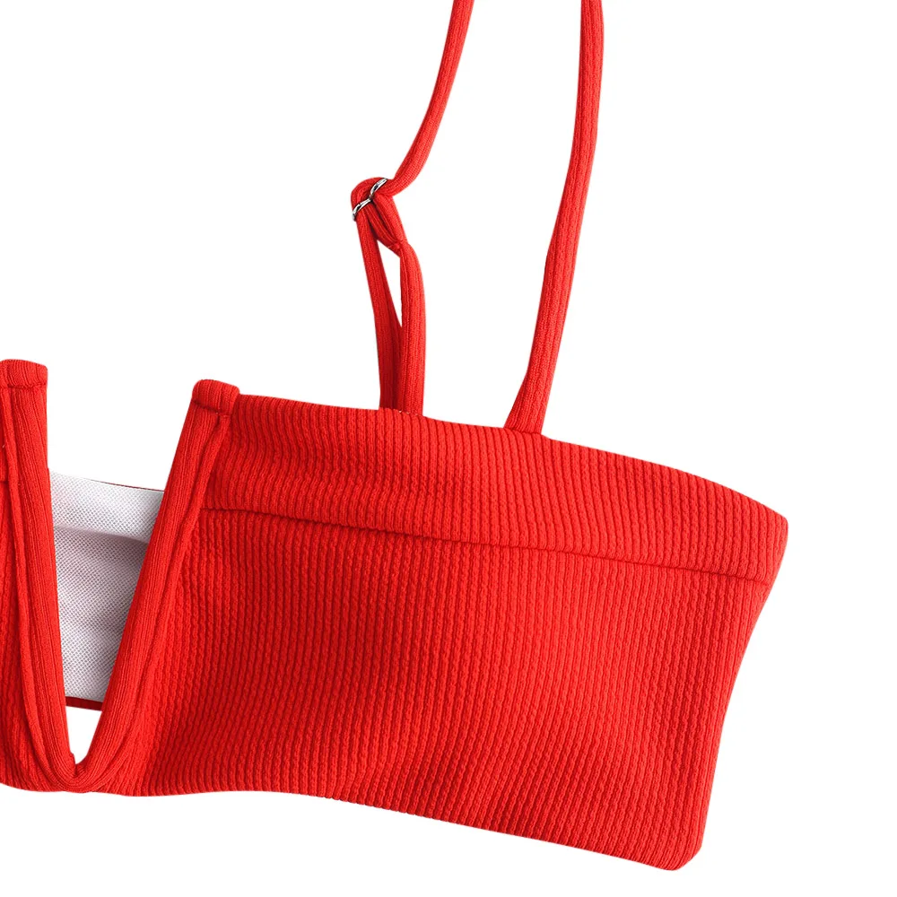 Женский купальный костюм в рубчик с завязками сзади|Купальники| |