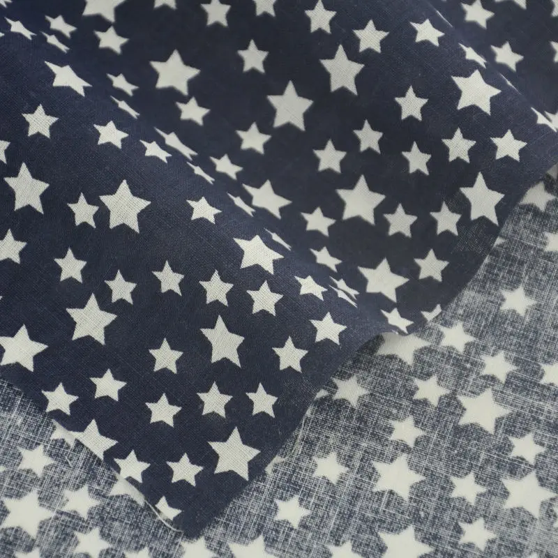 Booksew Scrapbooking Blue Cotton Fabric Lovely White Star Clothing Doll DIY Decoration Sewing Cloth Patchwork Beginner Practice|sewing cloth|cotton