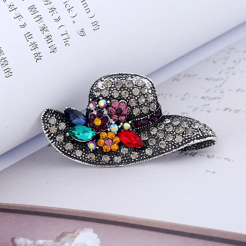 Banquet Full Dress Hat Collar Brooch Fashion Gold Silver Colours Rhinestone Brooches For Women Pins Accessories Gift | Украшения и