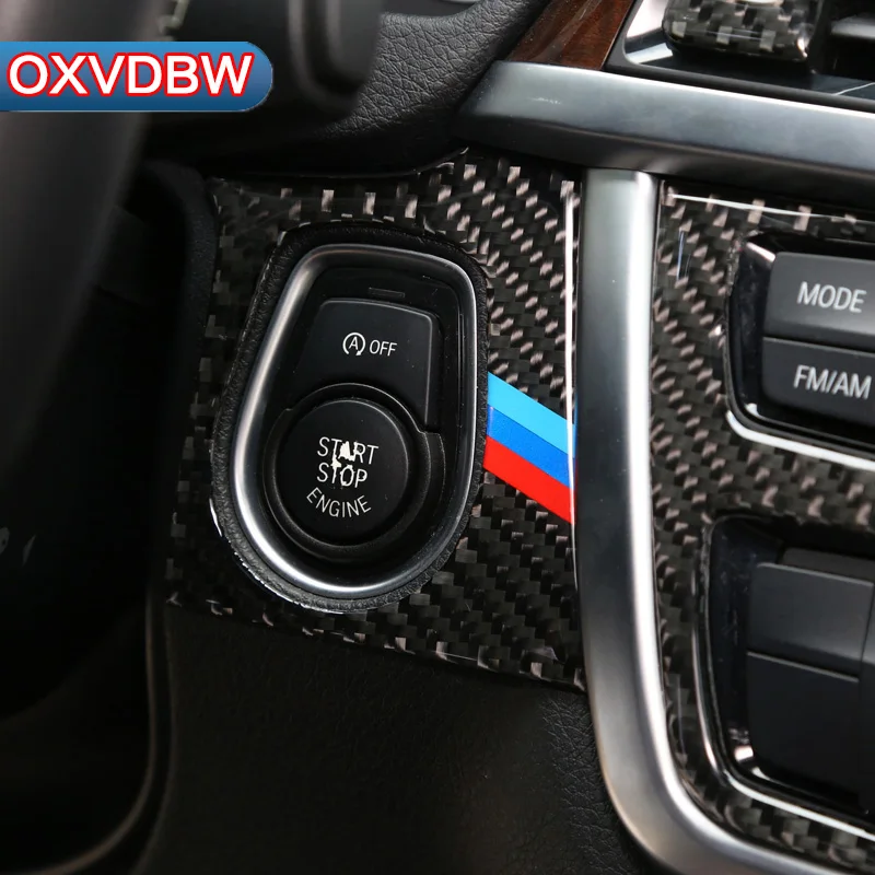 Для BMW F30 F34 внутренняя отделка из углеродного волокна кнопка запуска двигателя